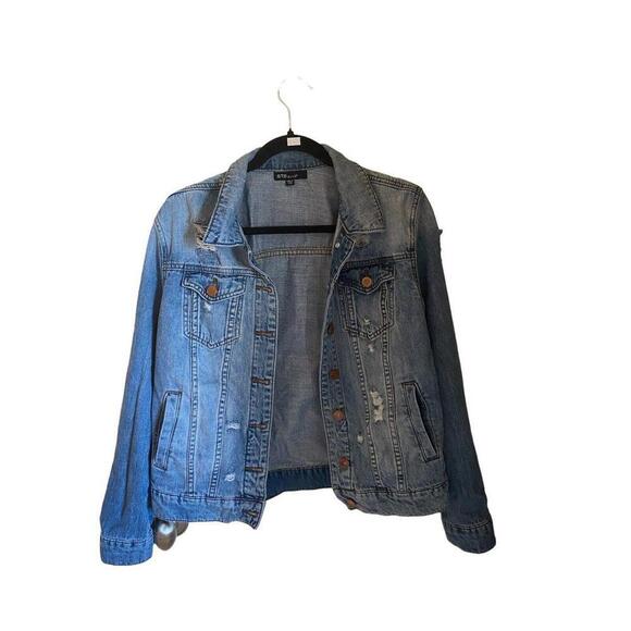 STS BLUE Destressed Denim Jacket Sz.XS - Picture 1 of 6